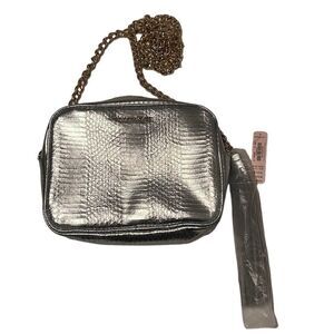 NWT Victorias Secret silver crossbody w/tassel & gold chain